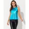 INSPIRE CHIC Women's Party Shiny Sleeveless Keyhole Back Club Metallic Tank Top - 3 of 4