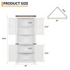 67 Inch Tall Corner Cabinet with Glass Door, Freestanding Wooden Corner Storage Cabinet with Adjustable Shelves, Space Saving Design, for Bathroom - 2 of 4