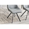 DOMETOUR Set of 2 Dining Chair Thickened Fabric Chairs with Metal Legs Grey - 4 of 4