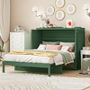 Polibi Full‑Size Murphy Bed with Rattan Front & Hidden Drawer Storage - 2 of 4
