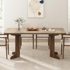 Homhougo 71" Large Dining Table for 6 to 8 People, Modern Dinner Table with Unique Wooden Legs, Rectangle Dining Table for Kitchen Walnut - 3 of 4