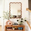 ChicFurnit Decorative Wall Mirror Wavy Design Solid Wood Frame for Home Entryway, Brown, 43.2"*32.7"*1.7" - 2 of 4