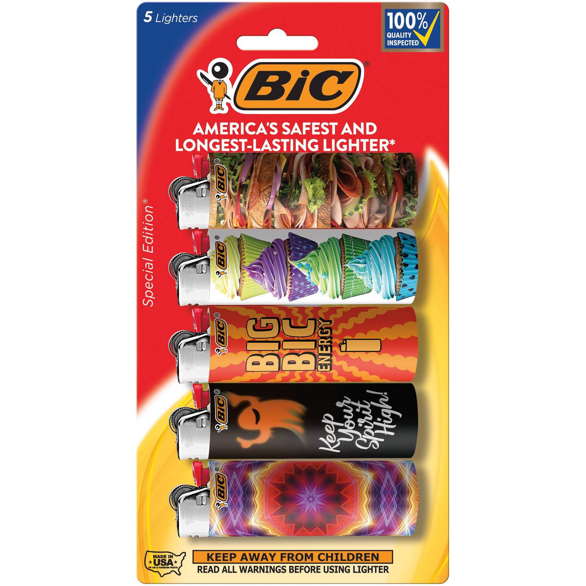 BIC Special Edition Lighters, Favorites Collection, Designs May Vary - 5ct