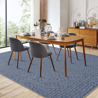 Garvee Braided Print Area Rugs ,Low Pile Ultra-Thin Floor Carpet for Living Room,Bedroom,Dining Room