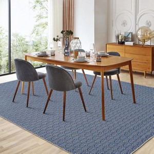 Whizmax Braided Print Area Rugs with Non-Slip Backing,Low Pile Ultra-Thin Floor Carpet for Living Room,Bedroom,Dining Room - 1 of 4