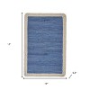 HomeRoots 19" Set of Four Blue And Natural Solid With Border Cotton Placemats - 3 of 4