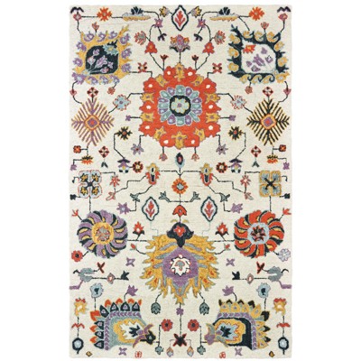 Oriental Weavers Zahra 75502 Ivory/ Orange Indoor Area Rug - 3'6" x 5'6"