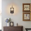 DOMETOUR Rustic Farmhouse Wall Sconces Set of 2, Vintage Plug-in Lights with Glass Shade, Black & Gold Finish for Bedroom, Living Room, Hallway - 2 of 4