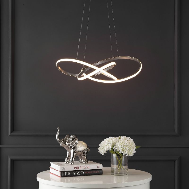 25" Alexia Abstract Integrated LED Metal Adjustable Pendant Painting - JONATHAN Y, 4 of 13