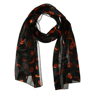 CTM Women's Halloween Holiday Print Lightweight Scarf - 1 of 3
