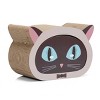 Cat Scratching Board with Removable Center Cute Cat Head Design with Catnip for Resting and Claw Care Indoor Use - LAOTIES - 3 of 4