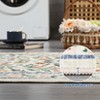 Modern Washable Area Rug for Living Room, Vintage Floral Carpet with Non Slip Backing, Low Pile Stain Resistant Floor Mat for Dorm - 4 of 4