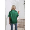 Women's Satin Shirt with Notched Collar Relaxed Fit Glossy Shirt for Layering Top - 4 of 4