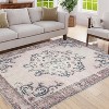 Racxily 5x7 Vintage Bohemian Rug, Non-Slip Washable Persian Carpet for Living Room & Bedroom, Blue/Brown - 2 of 4
