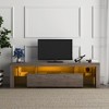 51"W/63"W Modern TV Stand TV  Console Floor TV Cabinet with LED Color Changing Lights, Toughened Glass Shelf and Drawer-ModernLuxe - 2 of 4
