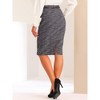 Allegra K Women's Tweed Belt High Waist Slit Back H Line Office Skirt - 3 of 4