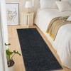 Modern Solid Area Rug Plush Fluffy Rug Thick Shag Rugs for Living Room Bedroom, 2'x8' Black - 2 of 4