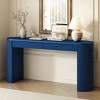 Blue Console Table with Pine Veneer and Vertical Fluted Design,Modern Entryway Accent Table with Drawers–The Pop Home - 2 of 4