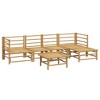 vidaXL 6-Piece Patio Lounge Set with Cushions - Flexible Bamboo Outdoor Furniture Set - Comfortable Seating with Sturdy Table - Light Gray - 4 of 4