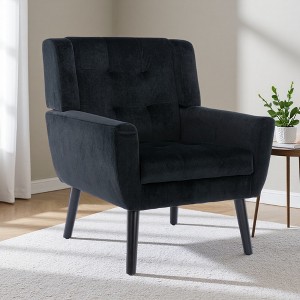 Modern Accent Chair with Curved Back and Padded Seat - 1 of 4