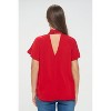 WEST K Women's Camilla Flutter Sleeve Woven Top With Neck Cutouts - 3 of 4