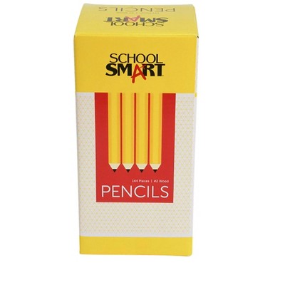 School Smart No 2 Pencils, Hexagonal with Latex-Free Erasers, Pack of 144