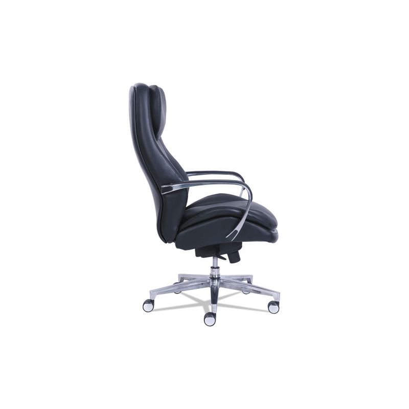 La-Z-Boy Commercial 2000 High-Back Executive Chair, Supports Up to 300 lb, 20.25" to 23.25" Seat Height, Black Seat/Back, Silver Base, 3 of 8