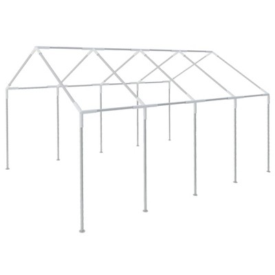 vidaXL Gazebo Frame Silver Steel 8 x 13.1 ft Durable