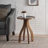 FURNIinspire Wood End Table Modern 3-Legged Side Tables Living Room Sofa Beside Table for Bedroom Office Decor, Small Space, Brown, 18"*18"*24.75" - 4 of 4