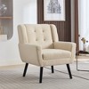 XINGHANZHENXUAN Modern Accent Chair, Armchair for Living Room, Bedroom & Home Office, Black Frame - 3 of 4