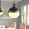 Dewdrop Modern Black and Gold Pendant Light, Round Glass Globe Ceiling Hanging Fixture for Dining Room Kitchen Entryway - 2 of 4