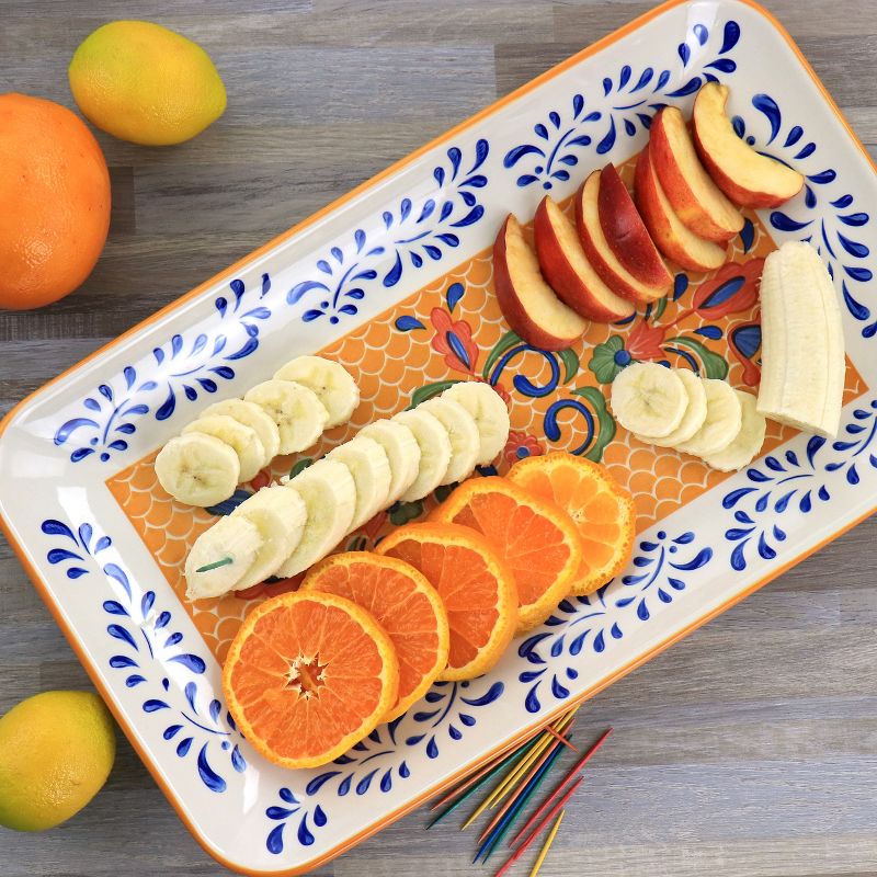 Laurie Gates Hand Painted Tierra Stoneware Serving Platter, 4 of 13