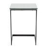 Zenn Contemporary End Table in Black Metal and Clear Glass Table Top by LumiSource - 4 of 4