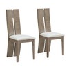 GDFStudio Sally Rubber Wood High Back Armless Dining Chair with Faux Leather Upholstered(Set of 2) - 2 of 4