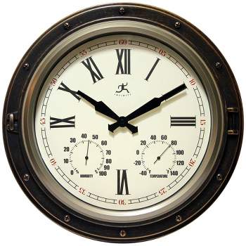 16" Forecaster Indoor/Outdoor Wall Clock Bronze - Infinity Instruments