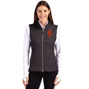 San Francisco Giants Cutter & Buck Mainsail Sweater Knit Womens Full Zip Vest - 1 of 1