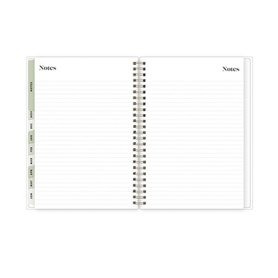 The Everygirl X Day Designer 2024-25 Weekly/Monthly Planner with Notes 8.625&#34;x5.875&#34; Wirebound Frosted PP Floral Olive