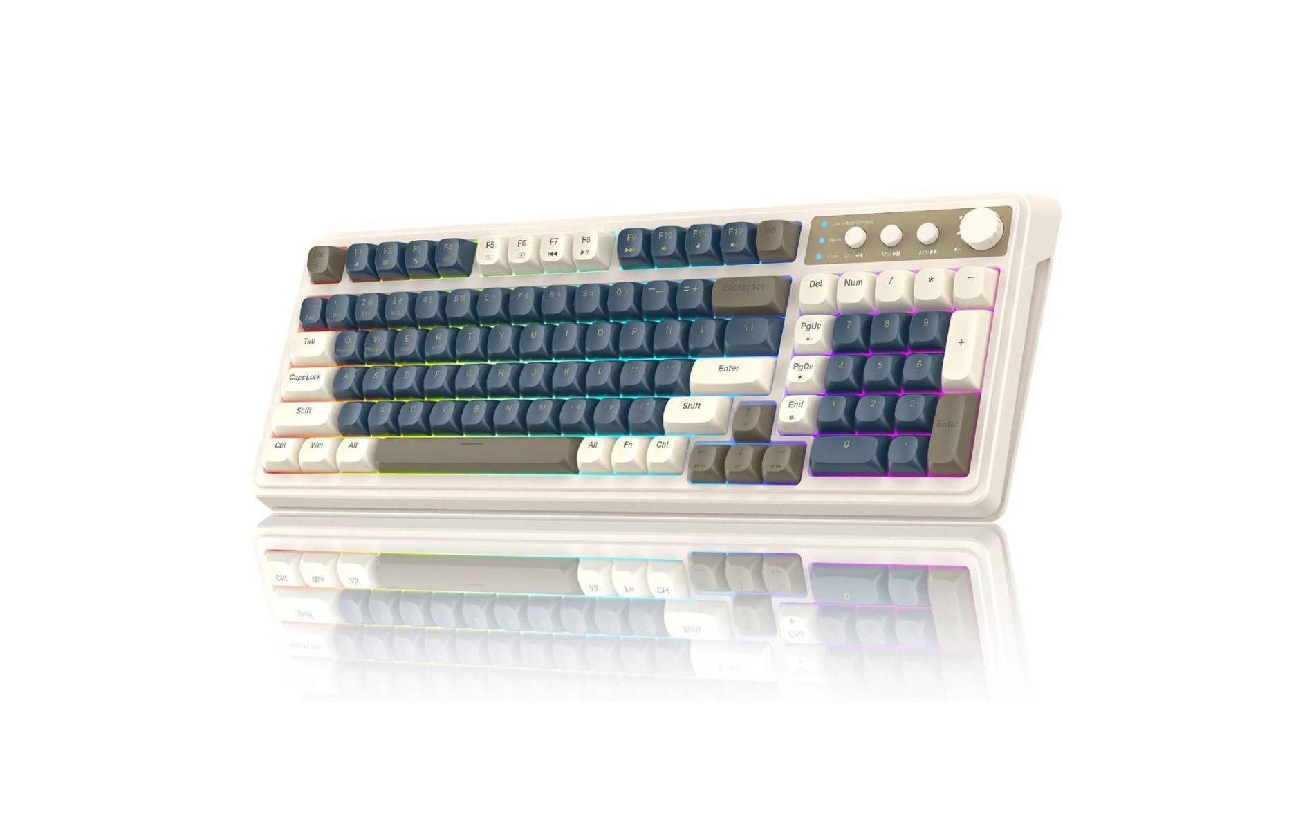 AULA S99 Wireless Gaming Membrane Creamy Keyboard, Tri-Mode Connect, Num Pad, Backlit, Media Knob