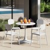 WestinTrends Playa 5-Piece Indoor Outdoor Metal Round Patio Dining Table Set With Stackable Resin Patio Side Chairs - 2 of 4