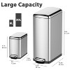 7.9 Gal & 1.6 Gal Slim Trash Can Set, Fingerprint-Proof Stainless Steel Garbage Can with Soft-Close Lid and Removable Inner Bucket - 4 of 4