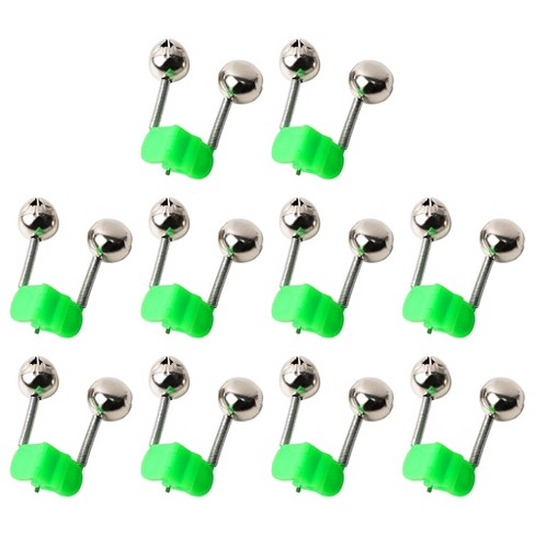 Unique Bargains Fishing Spring Loaded Clamp Fishing Rod Bells Silver Tone  Green 10 Pcs : Target