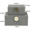 Aoibox Faux Leather Jewelry Box Set of 2, Decorative Storage Organizer with Gold Hardware, Classic Vegan Leather Design for Jewelry & Accessories - 2 of 4