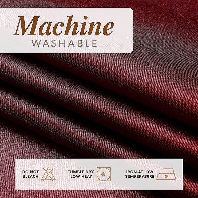 Burgundy Red Faux Silk Sheer Grommet Window Panels