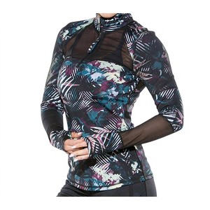 Women's Muse Bardot Mesh Panel Long Sleeve Top - TLF Apparel - 1 of 2