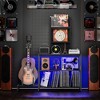 HDZNVF Vinyl Record Player Stand With Guitar Stand, Record Player Cabinet With Vinyl Storage Holds Up To 300+ Albums Black - 4 of 4