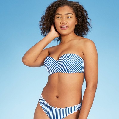 bandeau bikini blue