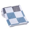 Lambs & Ivy Little Racer Soft Checkered Blue/White/Taupe Fleece Baby Blanket - 2 of 4