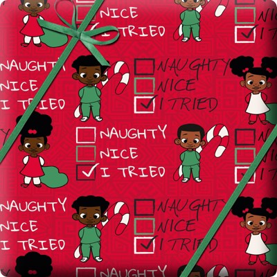 Naughty or Nice Gift Wrap - Black Paper Party