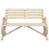 vidaXL Patio Bench 2-Seater - Solid Wood Fir Garden Terrace Furniture with Wagon Wheel Armrests, Brown, 47.8x22.4x30.5 Inches - 4 of 4
