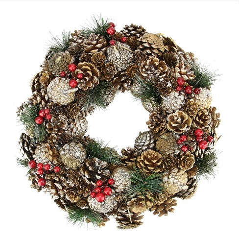 Bright Creations 76 Pieces Craft Foam DIY Wreath Forms, Berries, Pinecones, Leaves, Burlap Ribbon, 3 Sizes